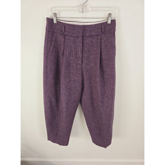 J. Crew Parke Wool Purple Herringbone Womens 2 Pc Suit Set Blazer Pants 6 S - Picture 6 of 12